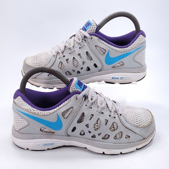 Nike Dual Fusion Run 2 Athletic Running Shoe Womens Size 6 599564-010 Gray Blue - Picture 6 of 9
